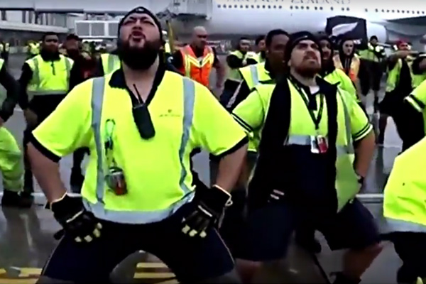 Airport staff give All Blacks a homecoming haka