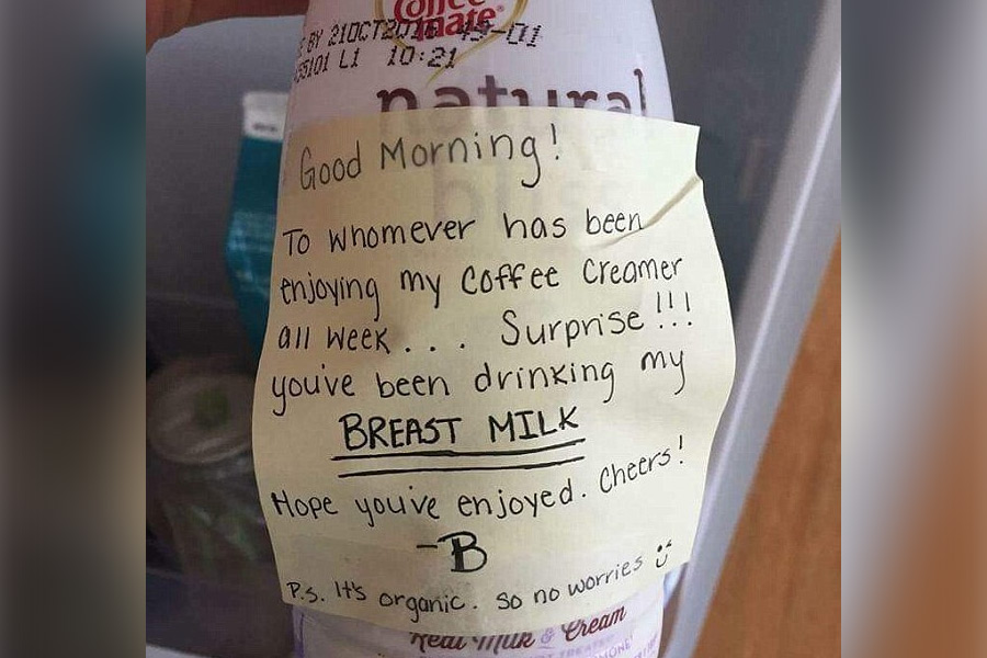 Worker gets revenge on office 'milk thief' in bizarre way