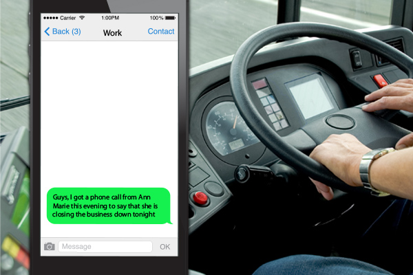 Bus drivers fired via text while boss holidays
