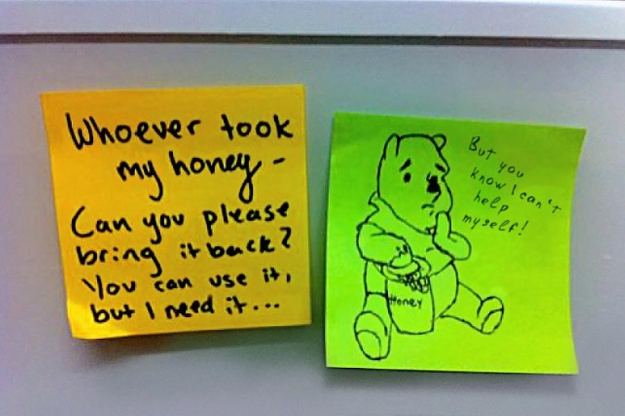 Food fight: Top 10 bizarre notes left in office fridges