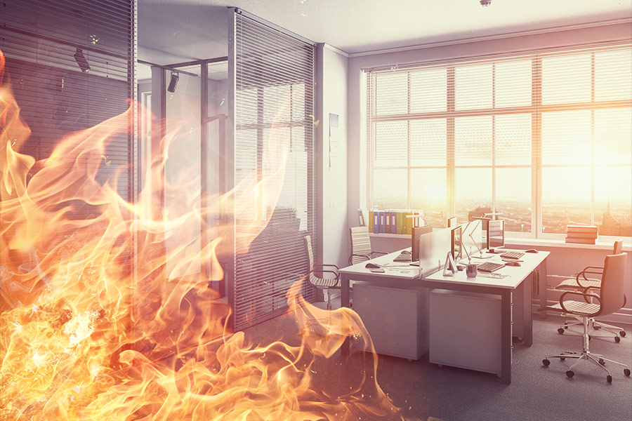 Where in the country has the most work-based fires?