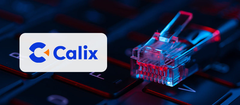 Calix logo with ethernet cable