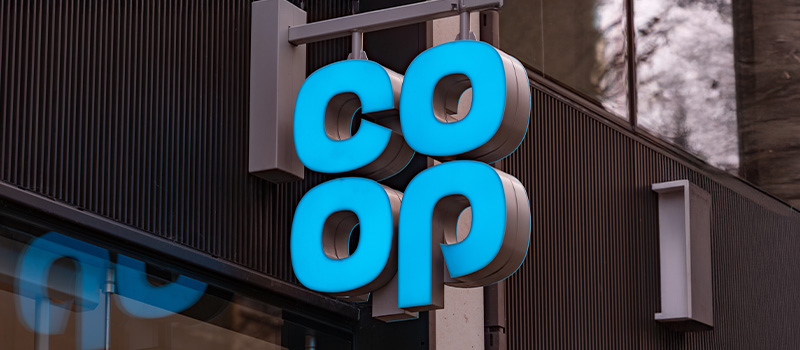 Co-op store blue sign