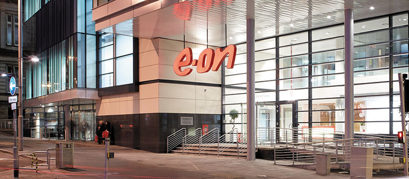 E.ON office building exterior night