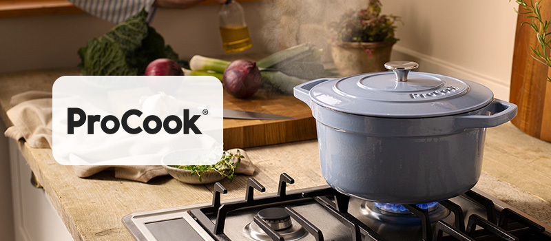 Blue ProCook casserole dish cooking