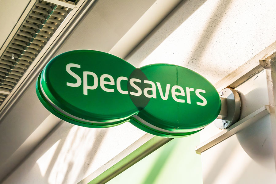 Specsavers green shop sign logo