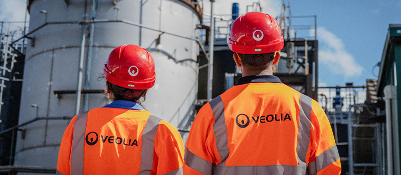 Veolia workers at industrial facility