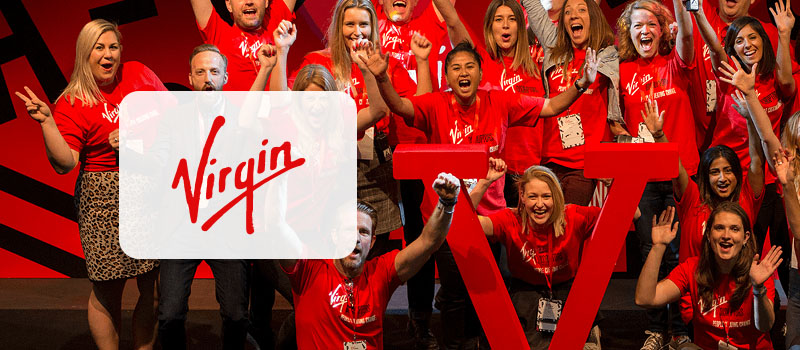Virgin team celebrating event