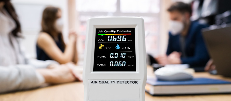 What CO2 is doing to your team's thinking Office air quality detector reading