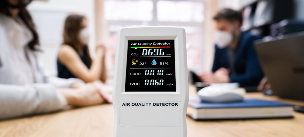 Office air quality detector reading