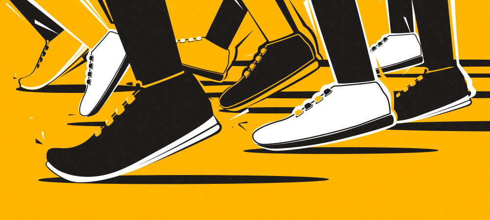 Illustration of people running in a race