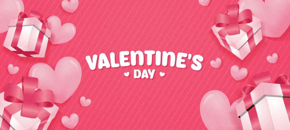 Valentine's Day hearts and gifts