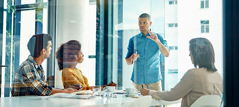 Team meeting in modern office
