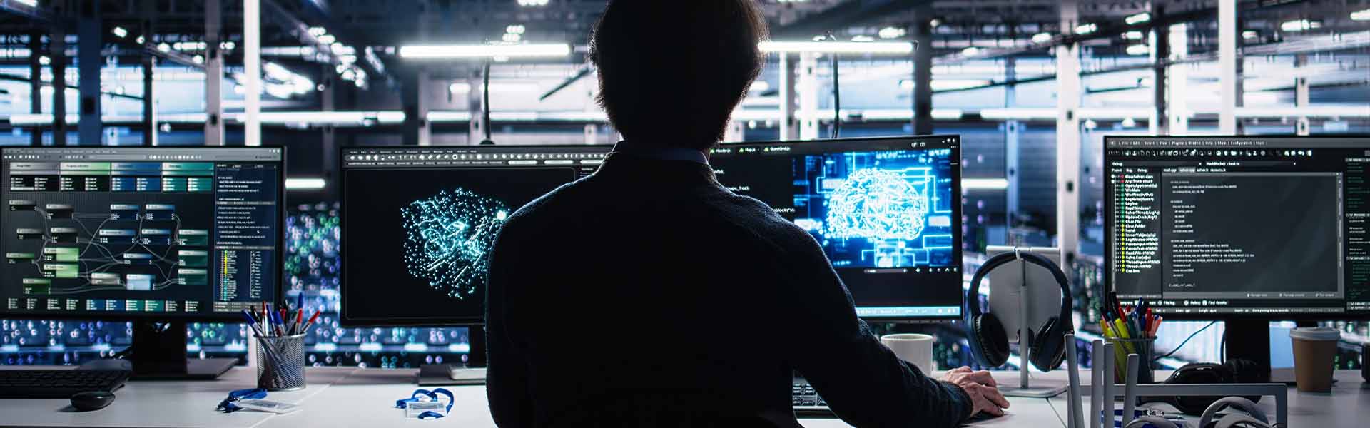 AI engineer working with computers