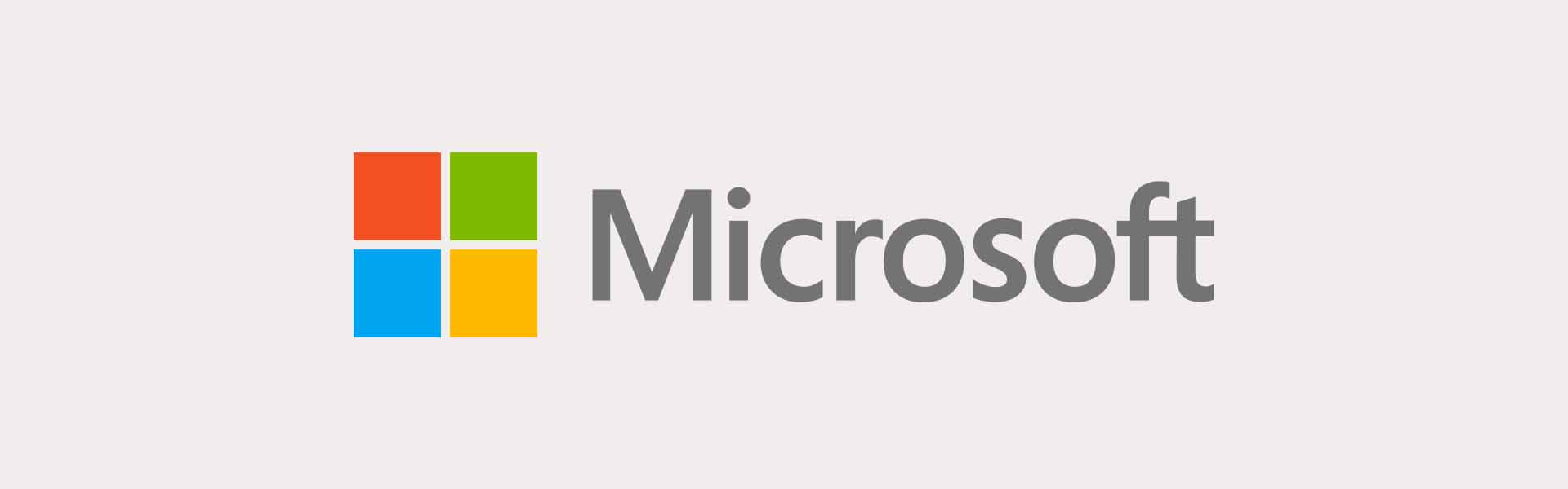 Microsoft logo with text