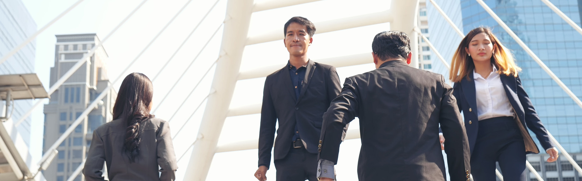 Business professionals walking in city