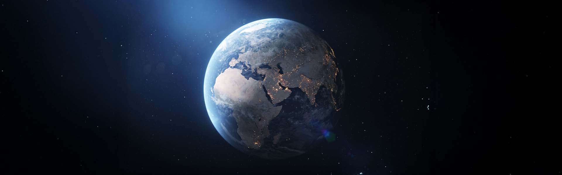 Earth from space at night