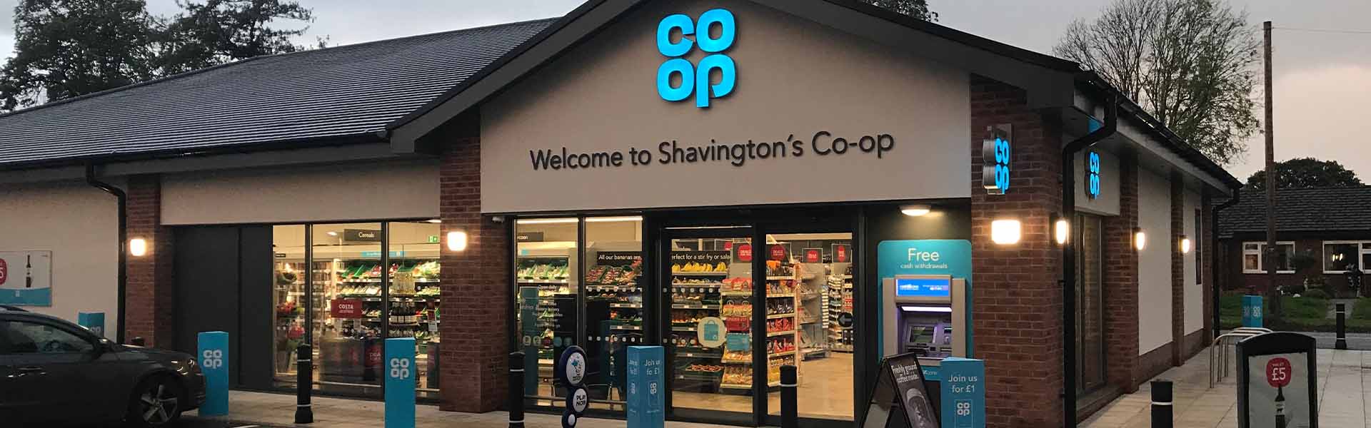 Shavington Co-op grocery store exterior