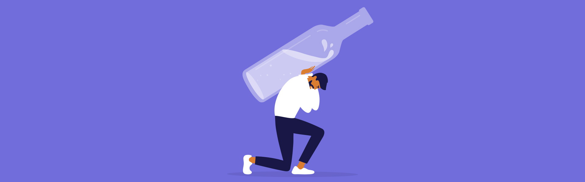 Man burdened by alcohol addiction