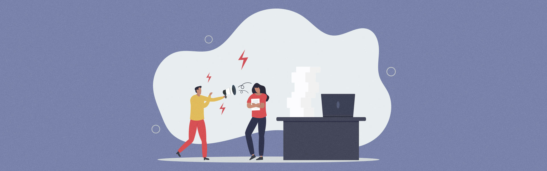 Workplace conflict employee illustration