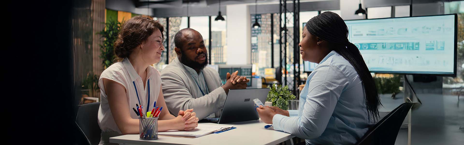 Business meeting with diverse professionals