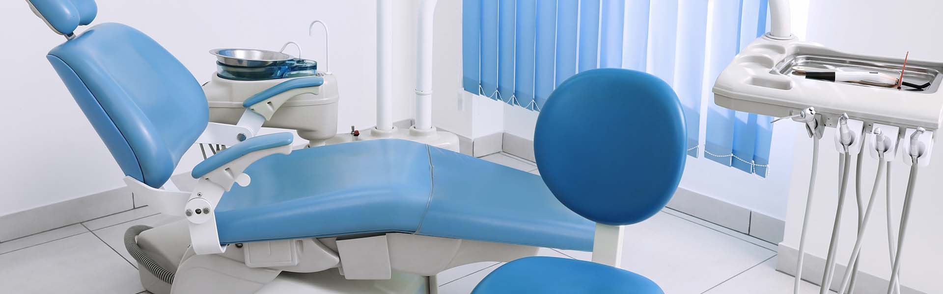Modern blue dental chair equipment