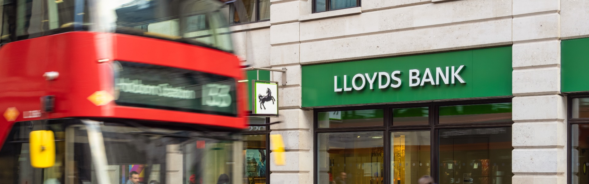 A view of a Lloyds Banking Branch in London