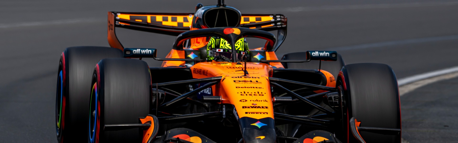 Orange Formula 1 car racing