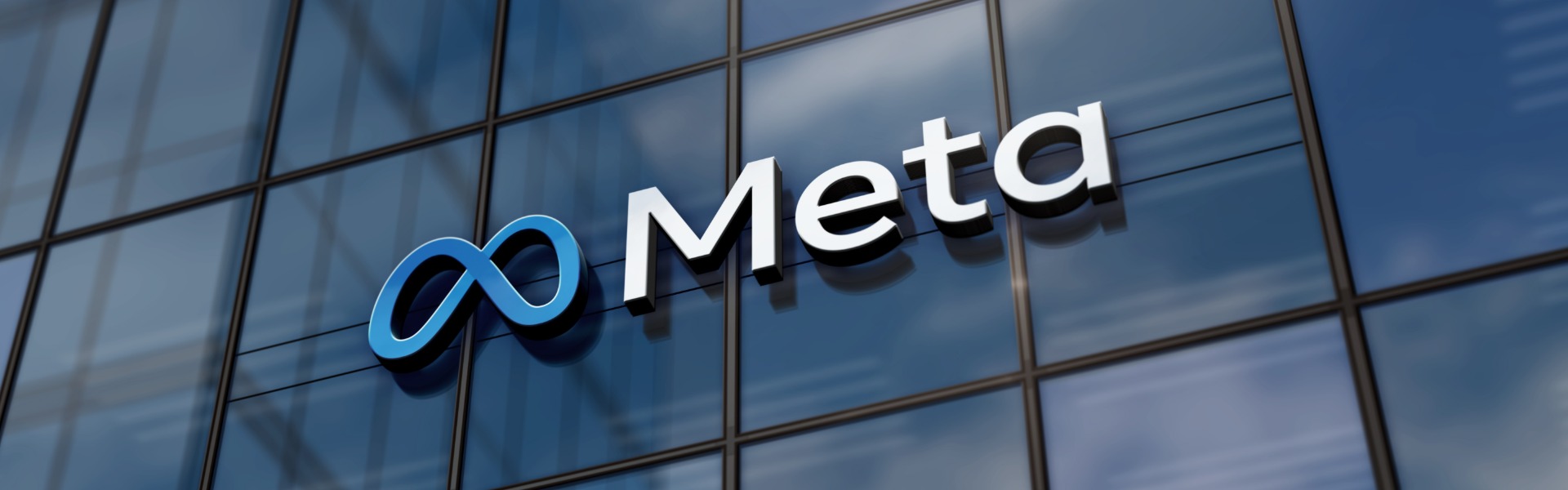 Meta logo on office building