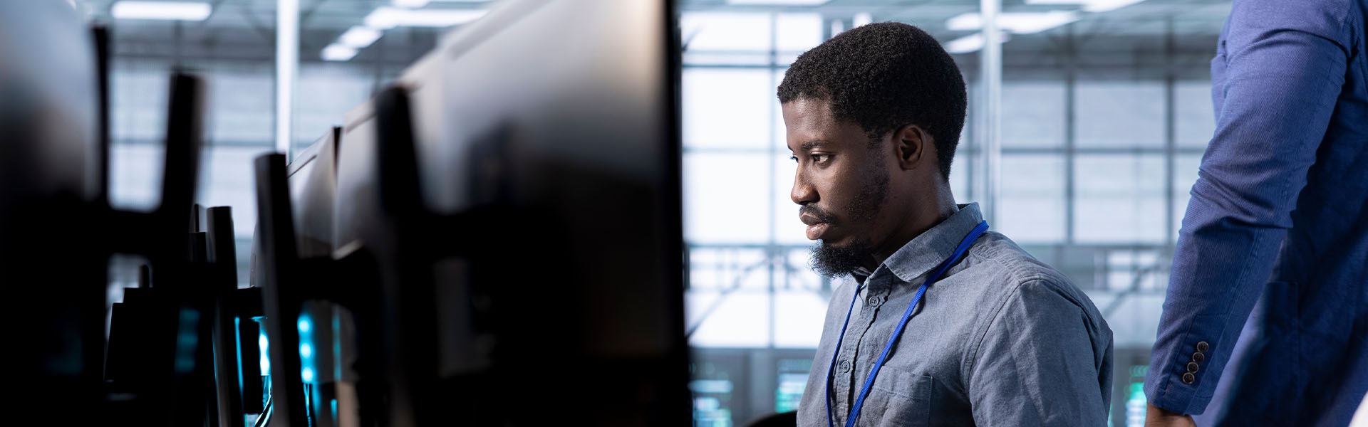 African American IT professional working