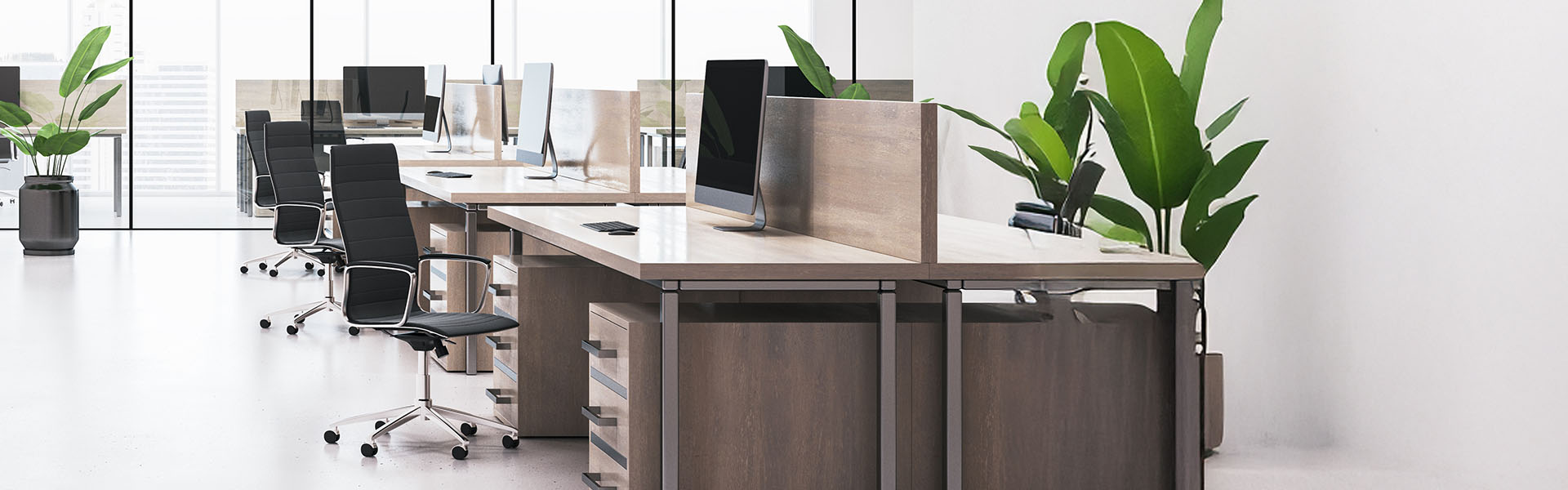 Modern open office workspace design
