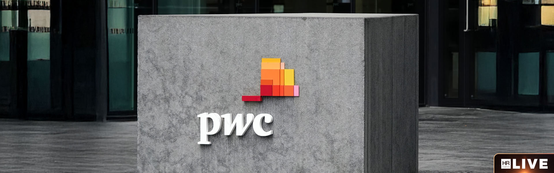 PWC office building logo sign
