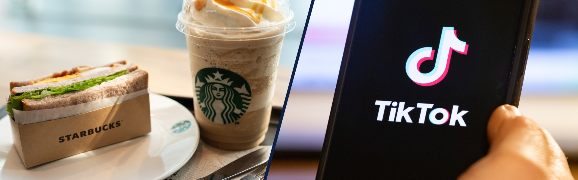 Starbucks meal and TikTok app
