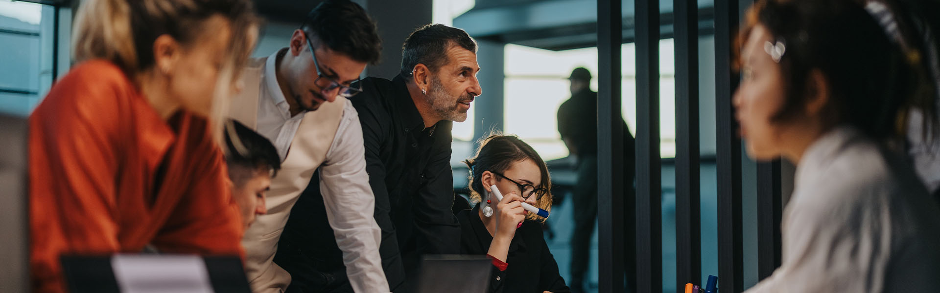 Business team collaborating in office
