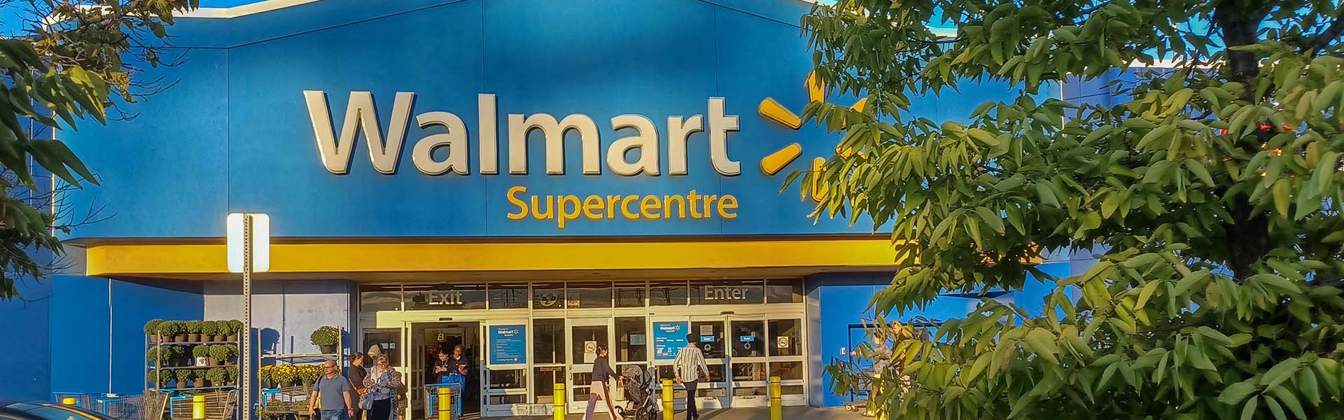 Walmart Supercentre storefront entrance exterior