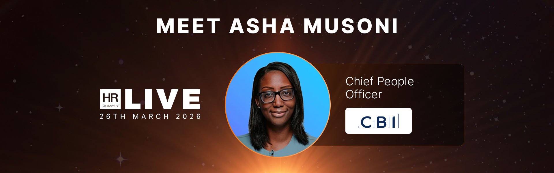 HR event speaker with logo