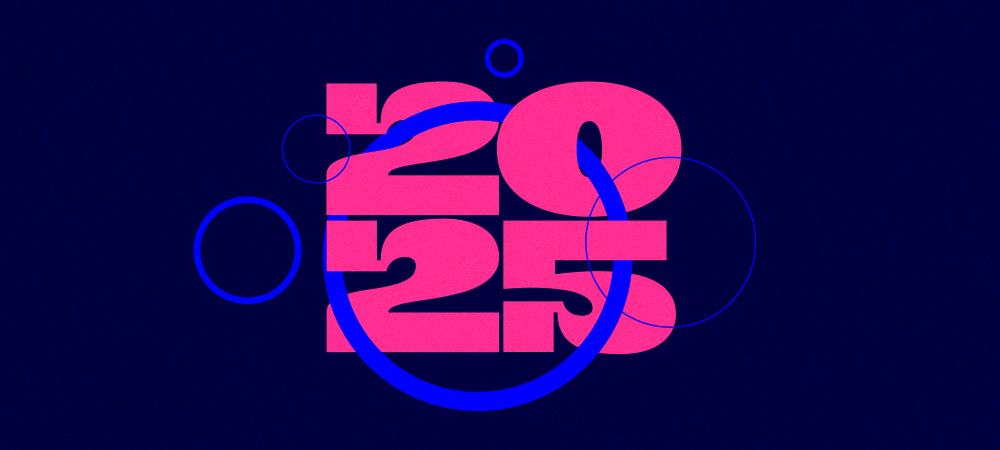 Bold pink 2025 graphic design
