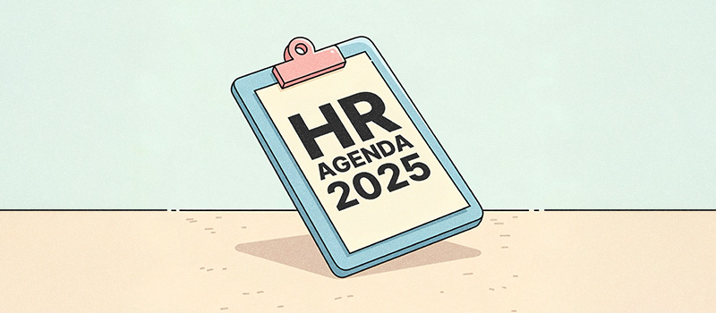 HR agenda 2025 clipboard illustration