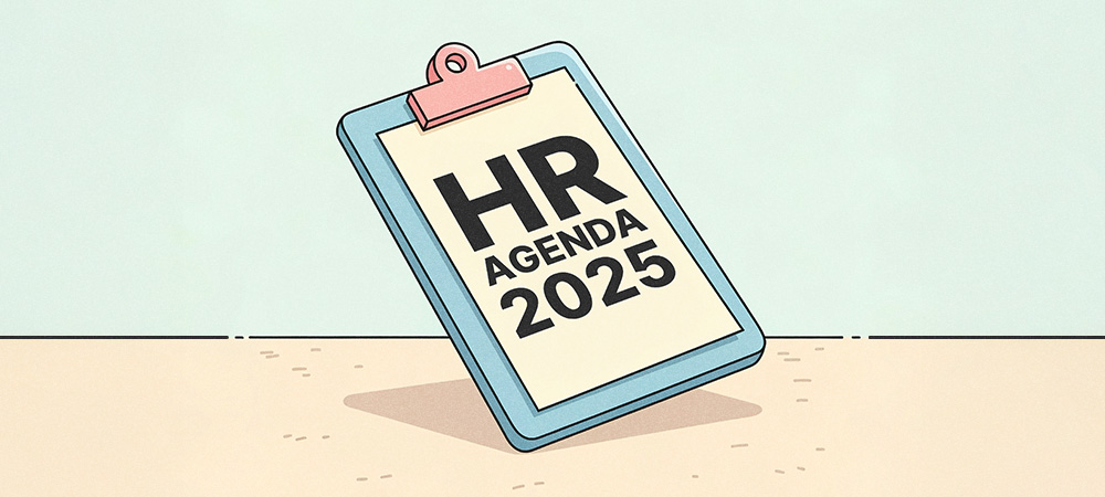HR agenda 2025 clipboard illustration