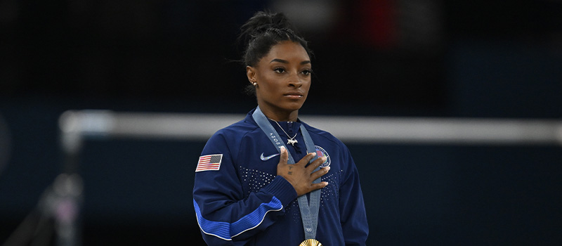 Simone Biles, olympic gymnast with gold medal