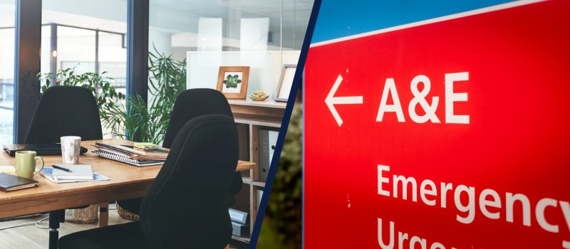 Office meeting room and emergency sign