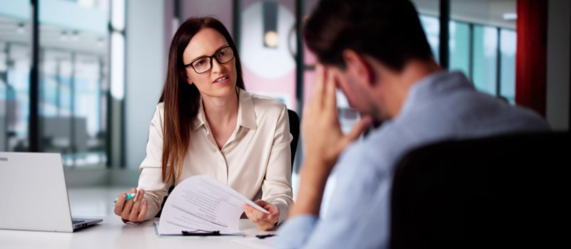 Job interview discussion at office