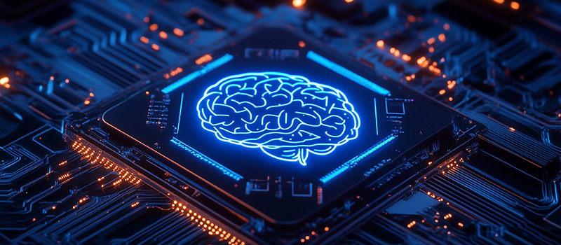 AI brain chip on motherboard