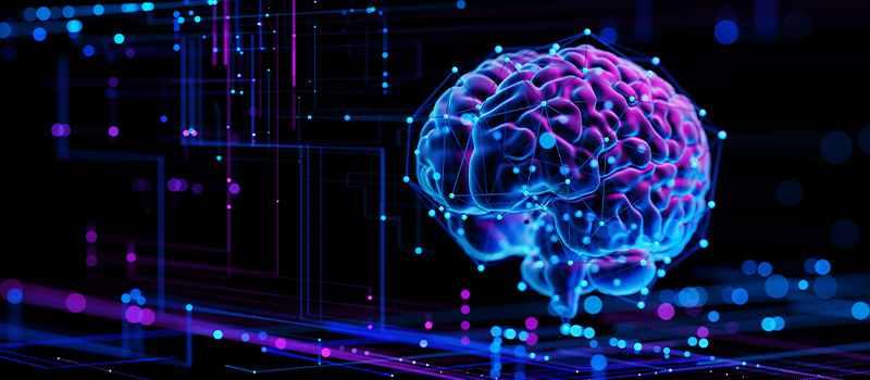 Digital artificial intelligence brain illustration