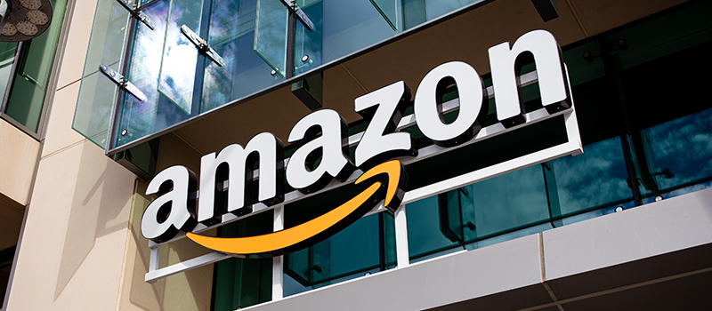 Amazon logo on office building