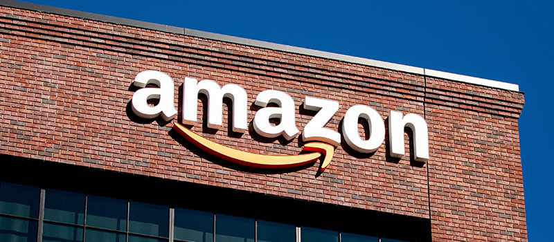 Amazon logo on office building