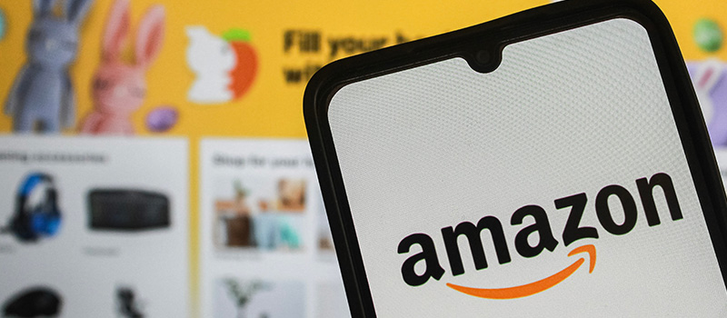 Amazon shopping app on smartphone