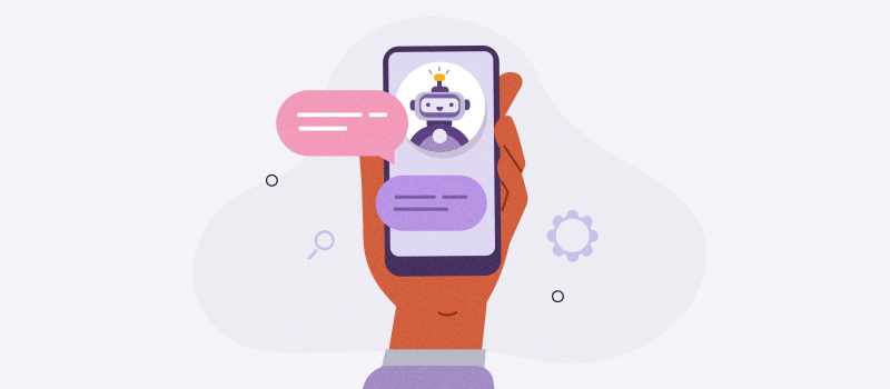 Chatbot conversation on mobile phone