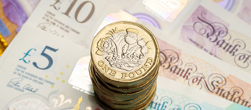 British pounds coins and notes