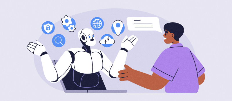 AI chatbot assisting human user
